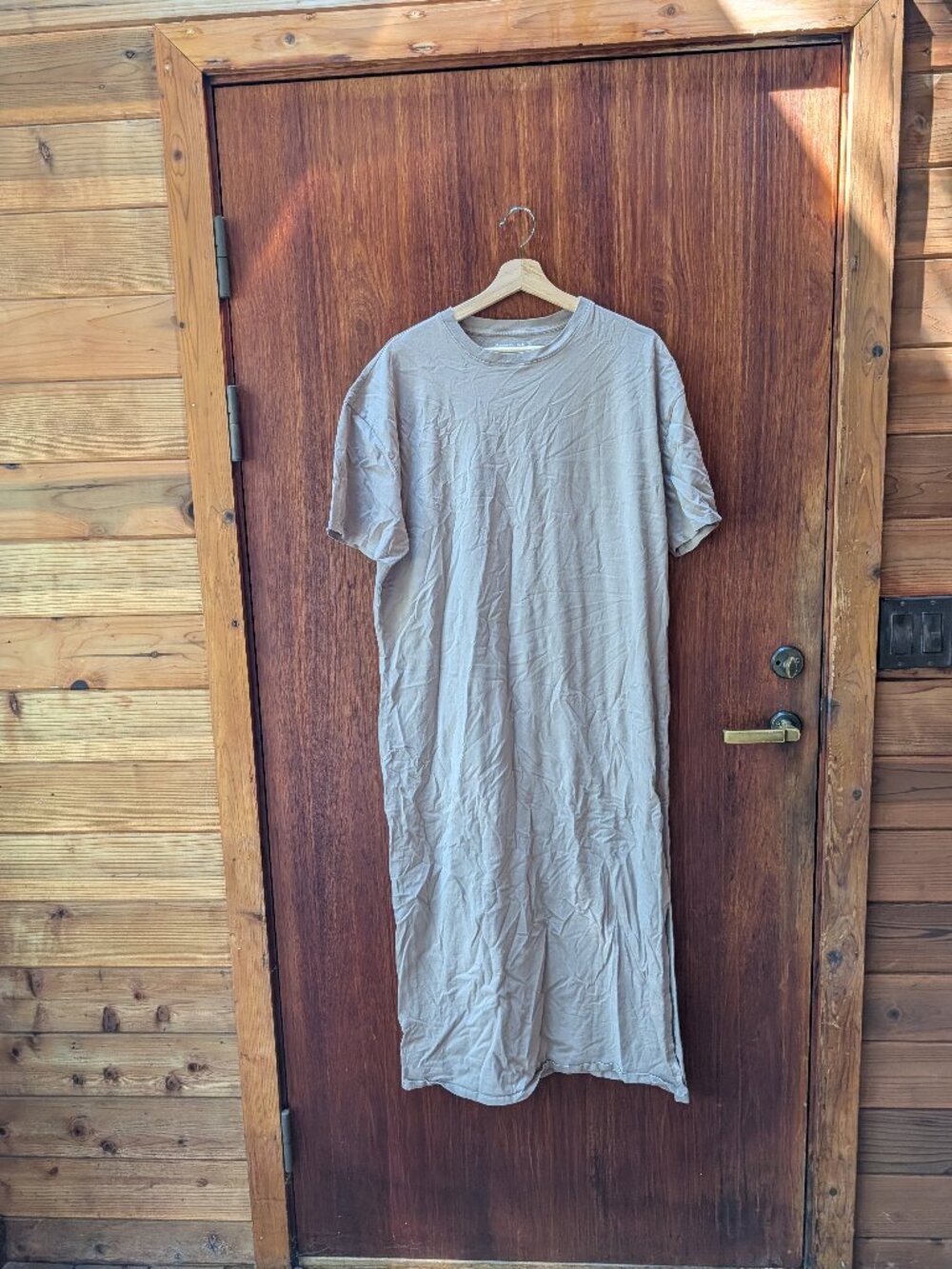 Abercrombie Taupe Side Slit T-Shirt Maxi Dress XL